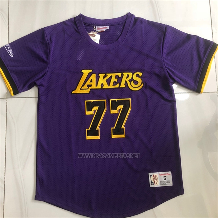 Camiseta Manga Corta Los Angeles Lakers Luka Doncic NO 77 Violeta